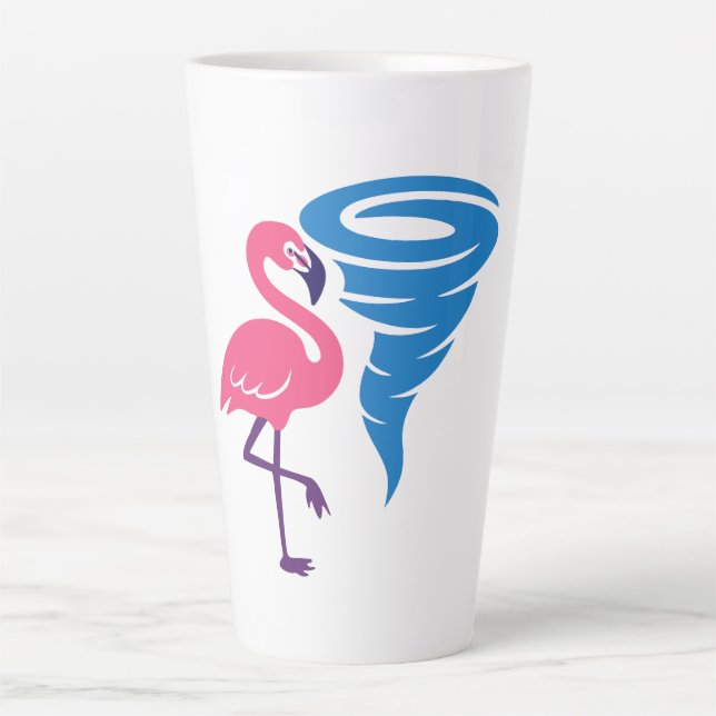 Flamingo Tornado Bold Moderne Graphic Art Milchtasse (Vorderseite)