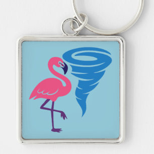 Flamingo Tornado Bold Moderne Graphic Art Schlüsselanhänger
