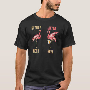 Flamingo trinkt Bier für Frauen Männer  Vogel Tier T-Shirt