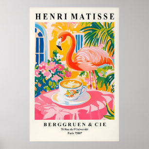 Flamingo trinkt Kaffee Kunst Druck Henri Matisse Poster