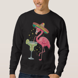 Flamingo trinkt Margarita Lustiger mexikanischer P Sweatshirt