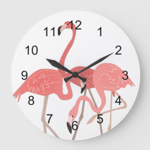 Flamingo Trio Große Wanduhr