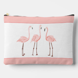 Flamingo Trio Monogram Zipper Pouch Zubehörtasche