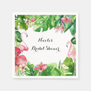 Flamingo Tropen Sommer Geburtstagsfeier Elegant Serviette