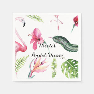 Flamingo Tropen Sommer Geburtstagsfeier Elegant Serviette