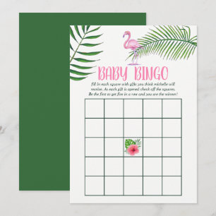 Flamingo Tropical Aquarell-Baby-Shower-Bingo Einladung