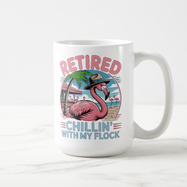 Flamingo Tropical Beach Retirement Humor Kaffeetasse (Rechts)