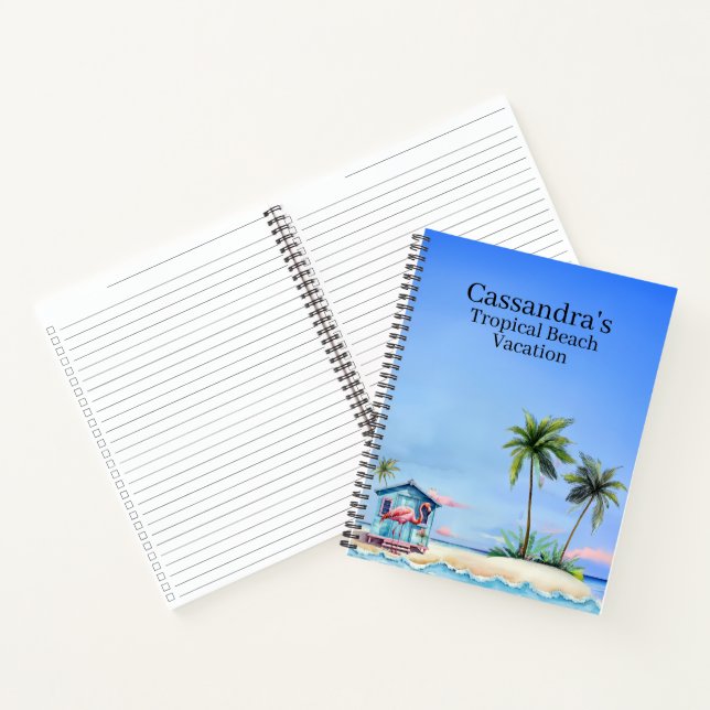Flamingo Tropical Beach Travel Journal Notizbuch (Innenseite)