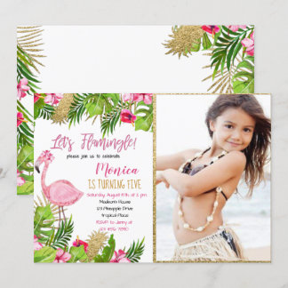Flamingo Tropical Birthday Einladung
