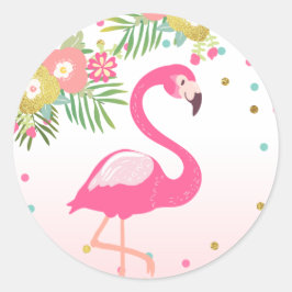Flamingo Tropical Birthday Umschlag Aufkleber Stic