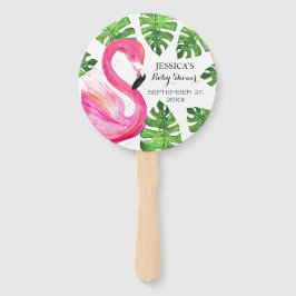 Flamingo Tropical Blätter Baby Dusche Party Fächer