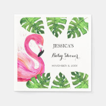 Flamingo Tropical Blätter Baby Dusche Party