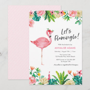 Flamingo Tropical Bridal Dusche Einladung