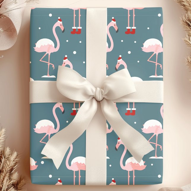 Flamingo Tropical Christmas Geschenkpapier (Von Creator hochgeladen)