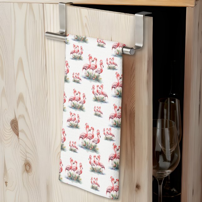 Flamingo Tropical Christmas Geschirrtuch (Flamingo Tropical Christmas kitchen towel )