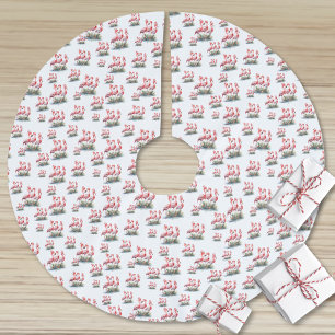 Flamingo Tropical Christmas Polyester Weihnachtsbaumdecke