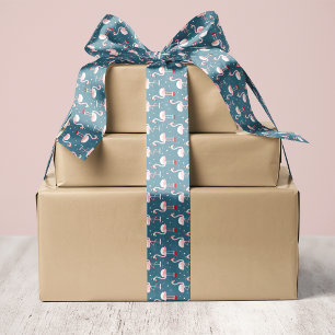 Flamingo Tropical Christmas Satinband