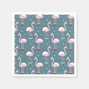 Flamingo Tropical Christmas Serviette