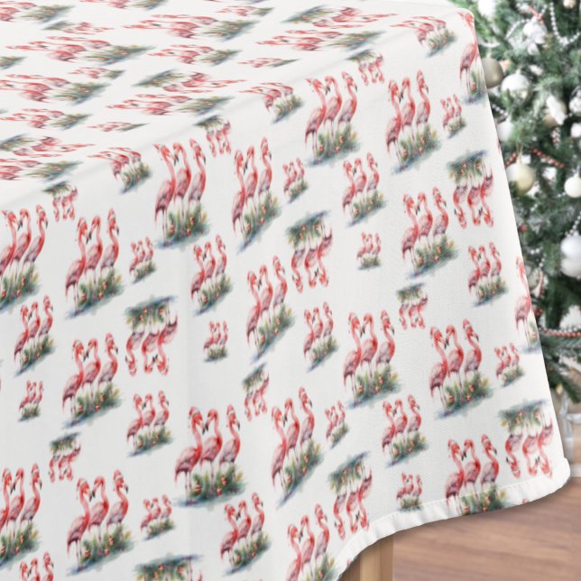 Flamingo Tropical Christmas Tischdecke (Flamingo Tropical Christmas Tablecloth )