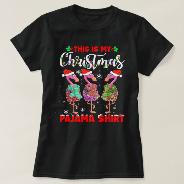 Flamingo Tropical Das ist mein Weihnachts-Pajama-F T-Shirt (Design vorne)