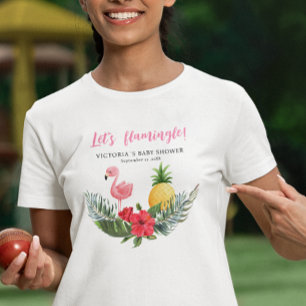Flamingo Tropical Es ist ein Mädchen Baby Shower T-Shirt