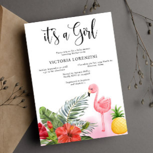 Flamingo Tropical Es ist eine Girl Baby Dusche Einladung
