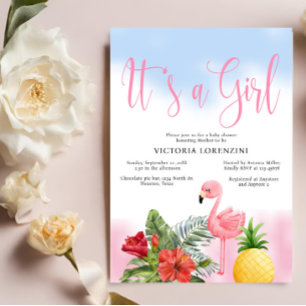 Flamingo Tropical Es ist eine Girl Baby Dusche Einladung