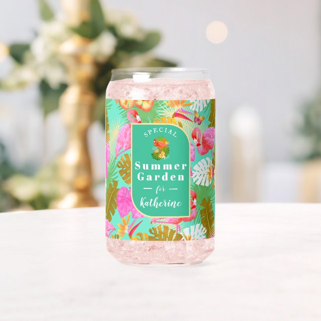 Flamingo Tropical Garden Aquamarin Dosenglas (Insitu (Hochzeit))