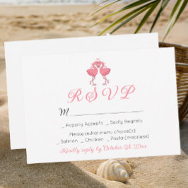 Flamingo Tropical Hawaiian Luau Beach Wedding RSVP Karte