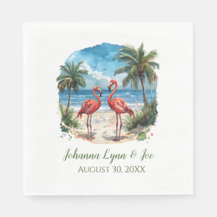 Flamingo Tropical Island Beach Party Napkins Serviette