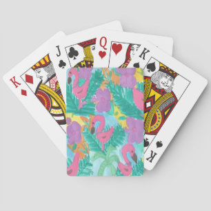 Flamingo Tropical Jungle Pattern Spielkarten