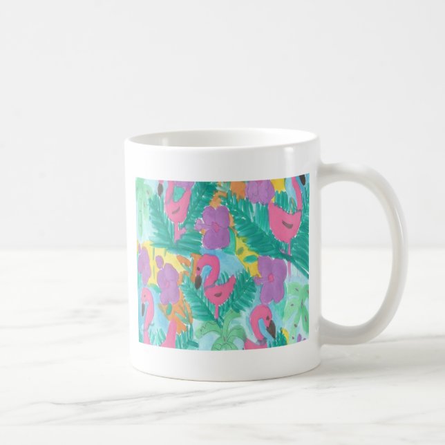 Flamingo Tropical Jungle Pattern Tasse (Rechts)