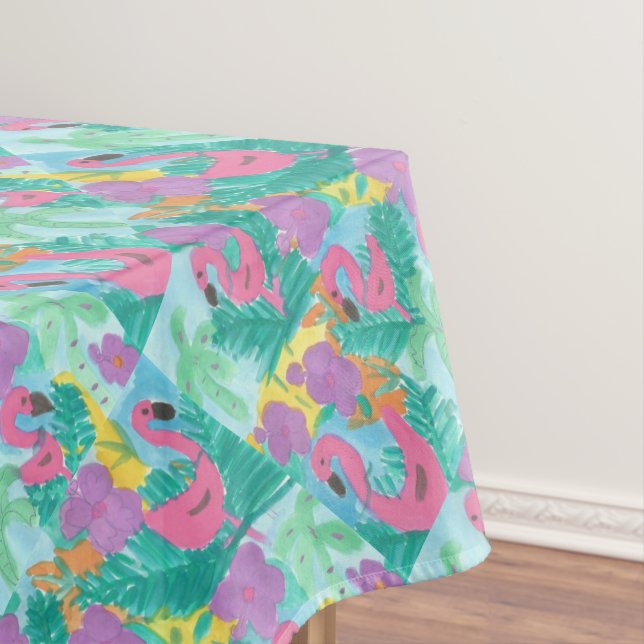 Flamingo Tropical Jungle Print Tischdecke (Beispiel)