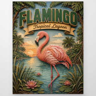 Flamingo Tropical Lagune POPCUT Postkarte