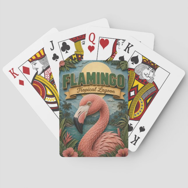 Flamingo Tropical Lagune POPCUT Spielkarten (Rückseite)