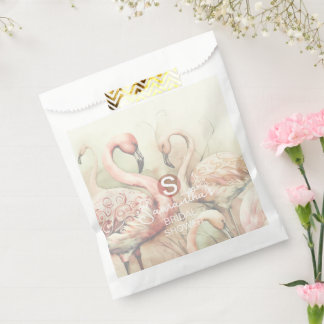 Flamingo Tropical Monogram Brautparty Hochzeit  Geschenktütchen
