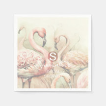 Flamingo Tropical Monogram Brautparty Hochzeit 
