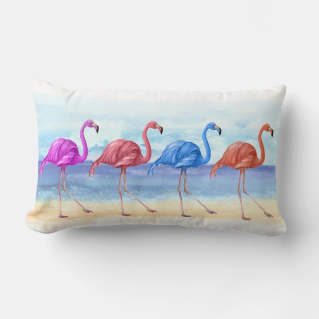 Flamingo Tropical Pillow Lendenkissen (Vorderseite)