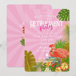 Flamingo Tropical Pink Ruhestand Einladung