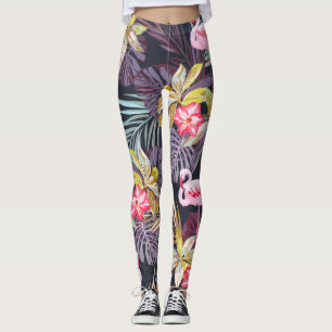 Flamingo Tropical: Sommer nahtloses Muster Leggings