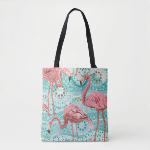 Flamingo Tropical: Vintages Tapete mit Blumen