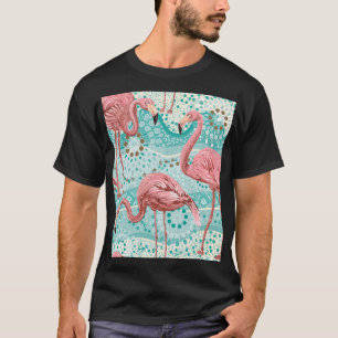 Flamingo Tropical: Vintages Tapete mit Blumen T-Shirt