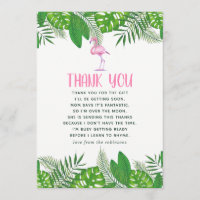 Flamingo Tropical Watercolor Kinderdusche Danke