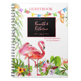 Flamingo Tropical Wedding Guestbook Notebook Notizblock
