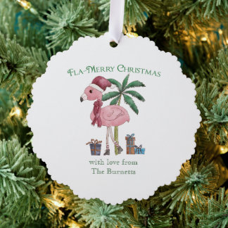 Flamingo Tropical Weihnachten Ornament Karte
