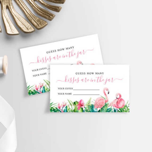 Flamingo Tropical Wie viele Kisses Showspielkarte Platzkarte (Von Creator hochgeladen)