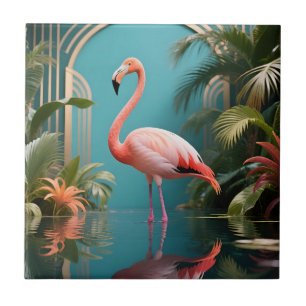 Flamingo Tropicale Spiegelung Fliese