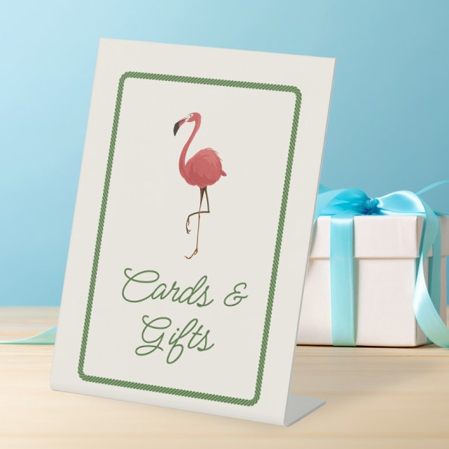Flamingo Tropics Coastal Beach Cards and Gifts Sockelschild (Von Creator hochgeladen)