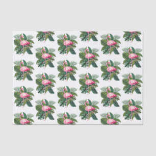 Flamingo Tropische Blätter Botanisches Muster Seidenpapier