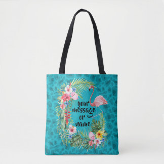 Flamingo tropische, blühende Tasche